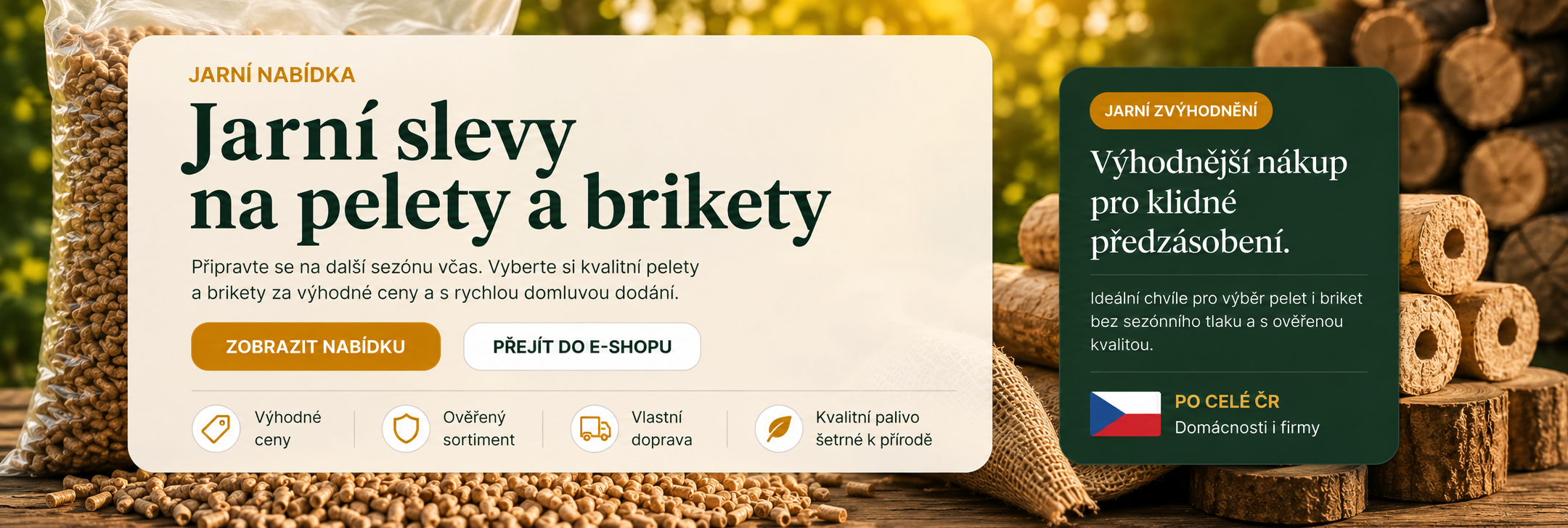 Jarní nabídka pelet a briket